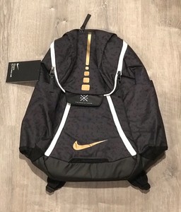 nike elite backpack black and gold