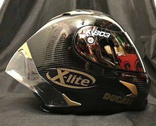 X-Lite X803RS Carbonio Gratis Gold Edition Visiera \u0026 Ducati Adesivi Moto  Casco | eBay
