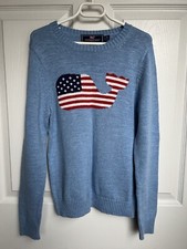 Vineyard Vines Boys Whale Intarsia Cotton Slub Sweater Size S
