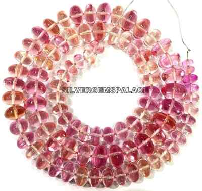 Extremely Beautiful~AAAA+ Padparadscha Pink Rondelle Beads Smooth Sparkle Beads.