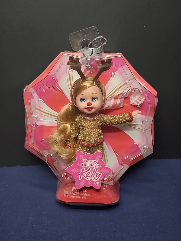 Barbie Kelly Doll Happy Holidays Christmas Rudolph Reindeer Ornament Box 2008