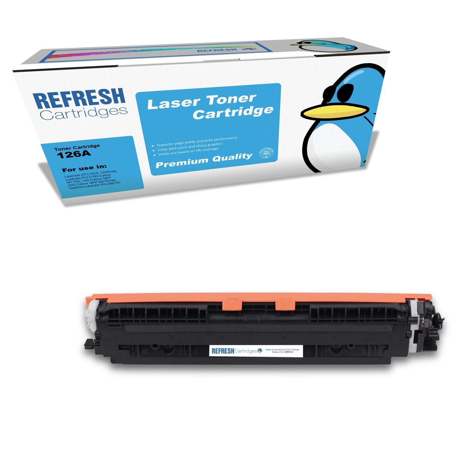Refresh Cartridges Replacement Cyan CE311A/126A Toner Compatible With HP Printer