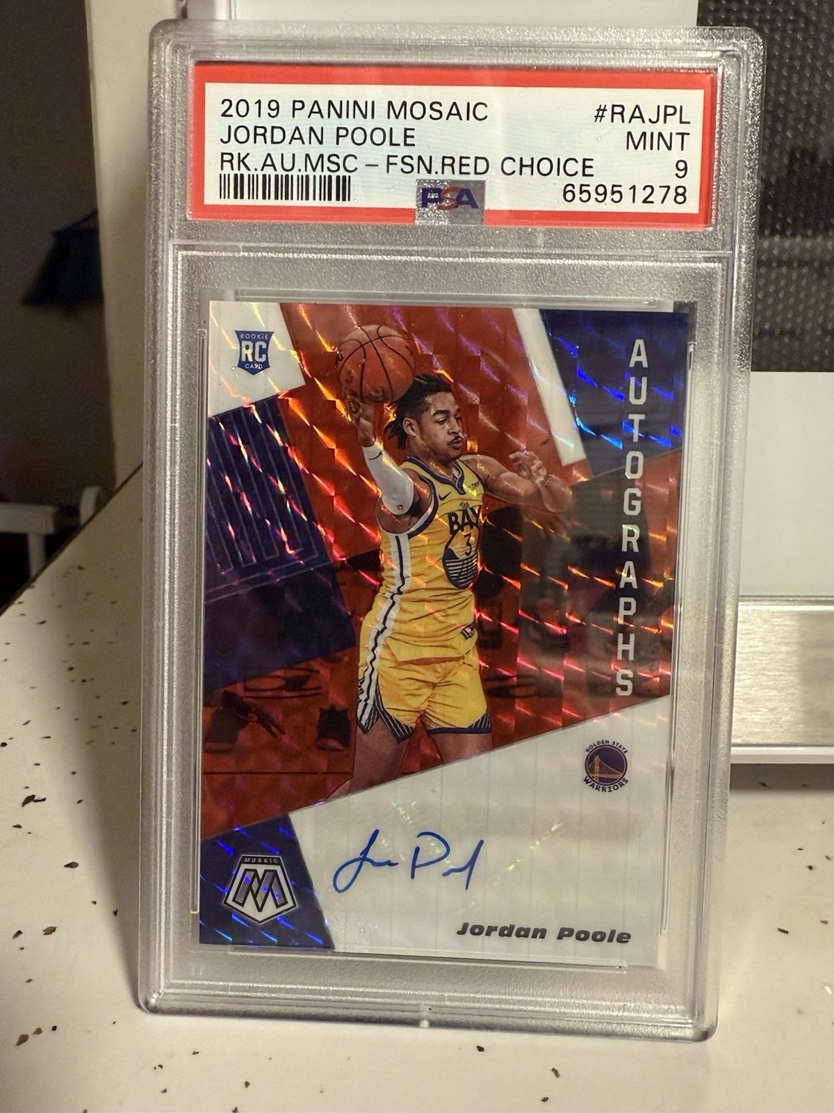 2019 Panini Mosaic Red Jordan Poole front