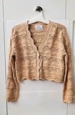 Zara Girls Knit Beige Cardigan, Size 13-14 164cm .