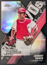 2020 Topps Chrome Johnny Bench #DOD-6 Decade of Dominance Die-Cut Insert Reds