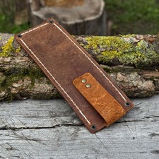 Funda universal para cuchillos de cuero con lazo para cinturón. Funda para cuchillos utilitarios.