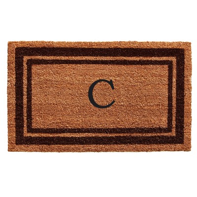 152982436C Brown Border 24'' x 36'' Monogram Doormat (Letter C)