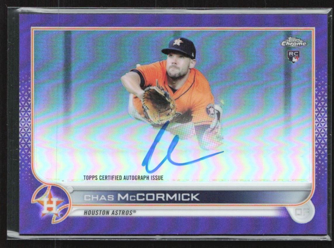 Chas McCormick 2022 Topps Chrome Purple Refractor RC Auto /250 #RA-CM Houston