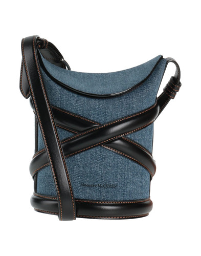 McQueen - Women - Leather | Denim Bucket bag - Blue