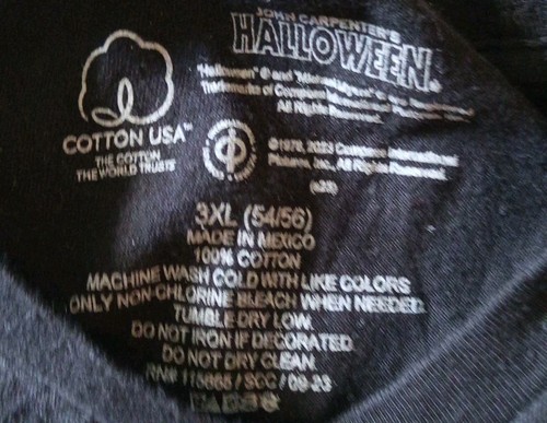Halloween Michael Myers T-Shirt Adult Big Size 3XL 100% Cotton Black BOOGIE MAN - Picture 4 of 10