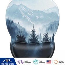 Ergonomic Mouse Pad with Gel Wrist Rest, 9.4 x 8.1 in, Cloud Forest