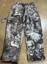 FB County Men's Heavyweight Graffiti Baggy Cargo Sweatpants Unisex M-3XL