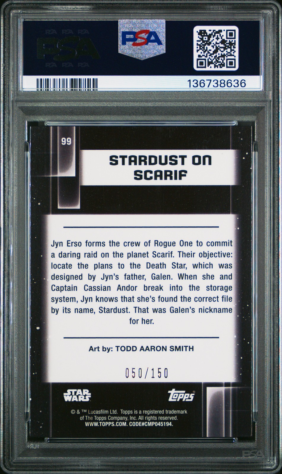 2021 TOPPS CHROME STAR WARS GALAXY ATOMIC STARDUST ON SCARIF 50/150 PSA 10 view 2