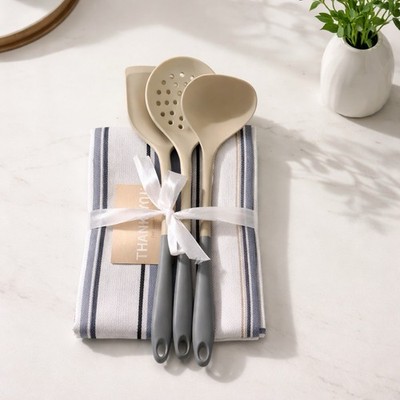 Kitchen Gift Set Silicone Cooking Utensils Dish Towel New Housewarming