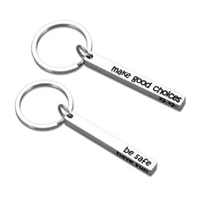 Dorm Room Essentials Drive Safe Keychain for Son Daughter, New Driver Gifts 