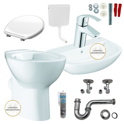 HGM Bad Geberit Grohe Waschtisch Waschbecken Stand WC Toilette spülrandlos Set