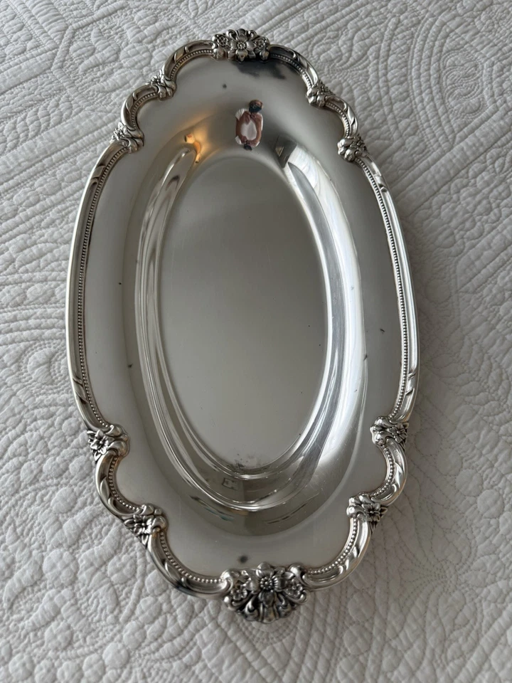 Bandeja de pan antigua de 1847 Rogers Brothers Silverplate Remember #9819 Foto 2 de 4