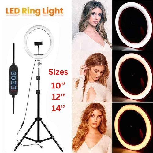14" LED Ring Light with Stand for Youtube Tiktok Makeup Video Phone Selfie Live