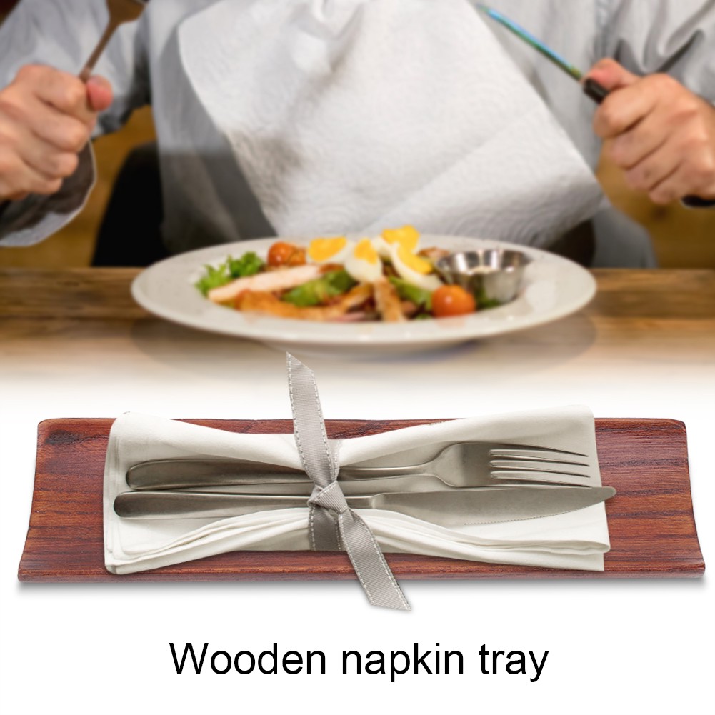 Simple Japanese Style Wooden Dish Home Restaurant Hotel Napkin Holder Serving