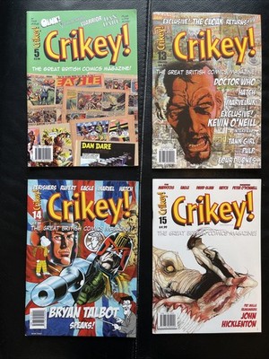 Crikey! X4 #5, 13 to 15  VGC 2007 UK Comics Review Magazine, Wide range covered