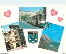 Postkarte - Züge - Straßenbahnen - Saint Etienne - Multivues - Wappen - CPM -