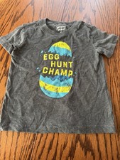 Boys Size 3T Easter Egg Hunt Champ Gray Jumping Beans Short Sleeve Tee Shirt