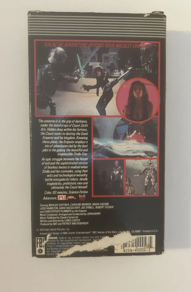Star Crash VHS Charter Entertainment 1978 Sci-Fi Marjoe Gortner David Hasselhoff - Image 2 of 4