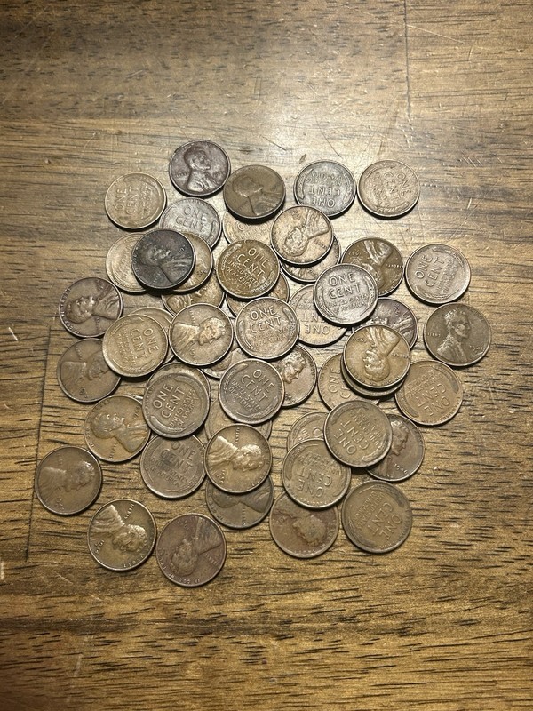 Roll of Lincoln Wheat Small Cent Mixed Date Lot Copper circulated 50C FV LOT 7/7