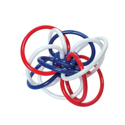 Manhattan Toy Winkel Rattle and Sensory Teether Red White & Blue Stars