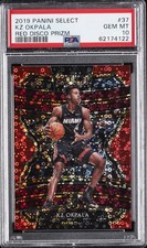 2019 PANINI SELECT RED DISCO PRIZM #37 KZ OKPALA #/49 PSA 10