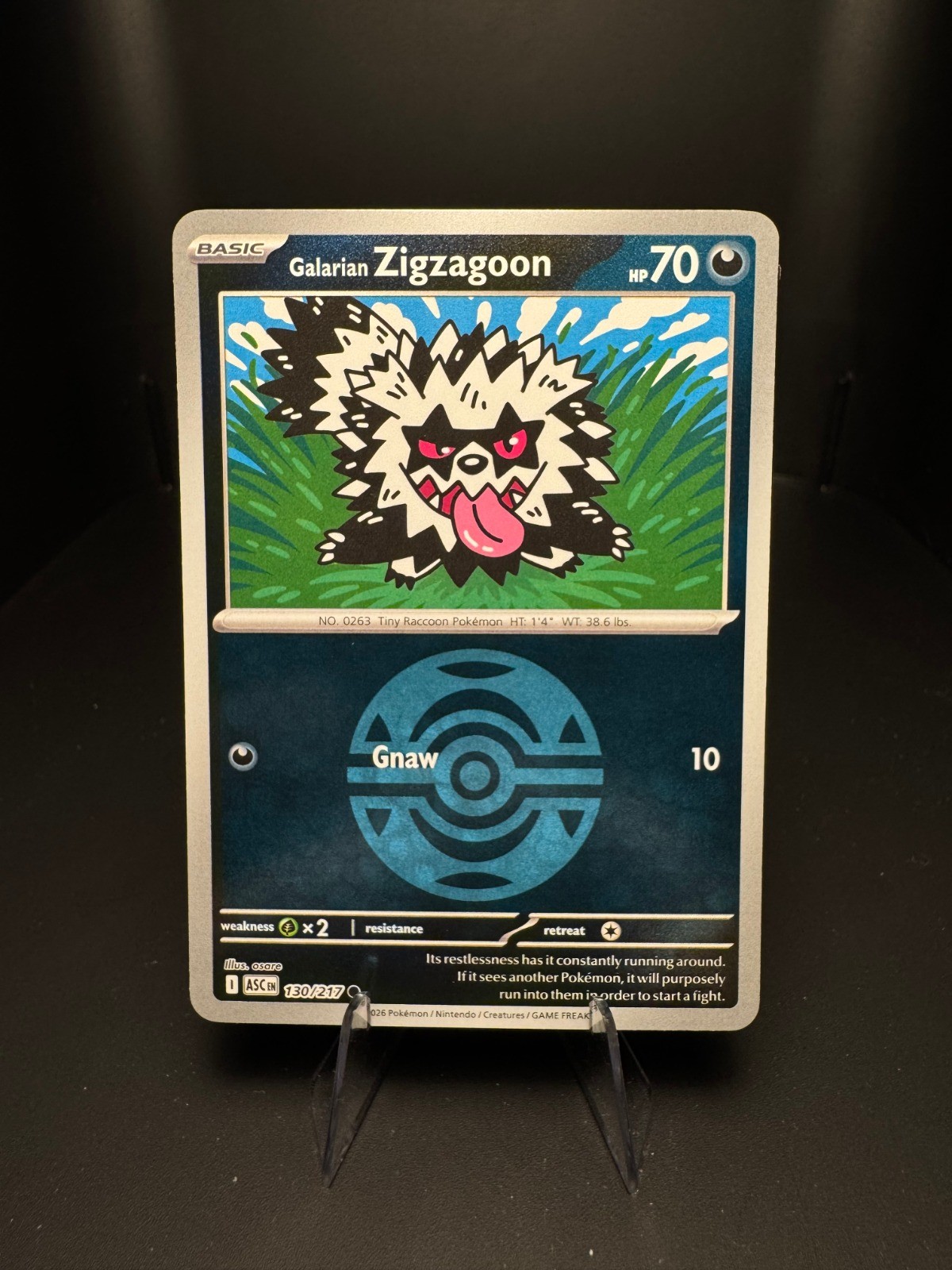 Galarian Zigzagoon (Dusk Ball) Reverse Holo Common ME: Ascended Heroes 130/217 N