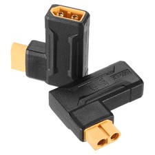 2 Pack XT60 Adapter, XT60 Male Bend to XT60 Female Wireless Adapter