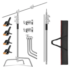 Heavy Duty C Stand 10ft/300cm with Holding Boom Arm Upgrade Carry Bag 4*Clamp...