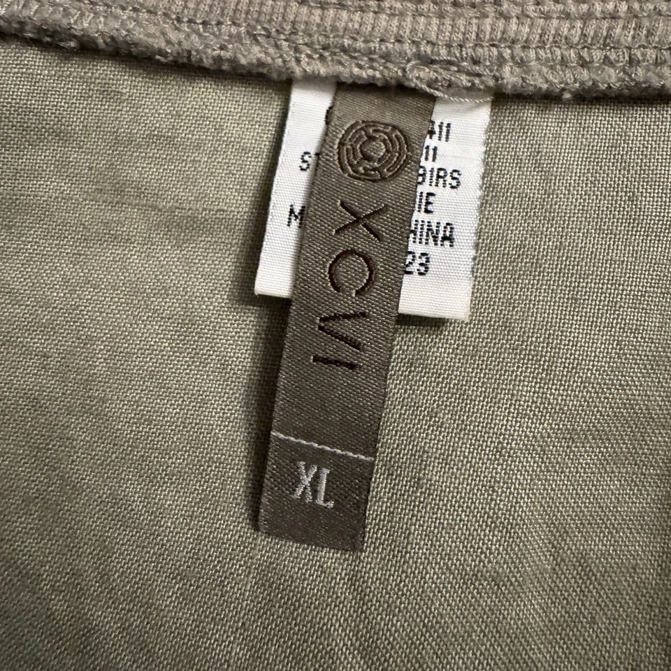 Blazer XCVI Mujer X-Grande Caqui Ramie Frente Acanalado Manga 3/4 Chaqueta Dos Botones Foto 4 de 4