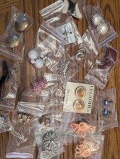Various Style Theme Colors Lot of 17 Pair Vintage Clip On Earrings Wearable