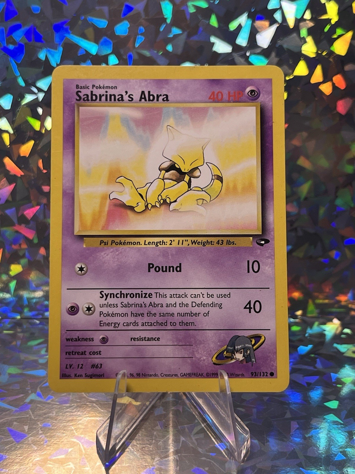 Sabrina's Abra 93/132 Common Gym Challenge Pokemon Card MP