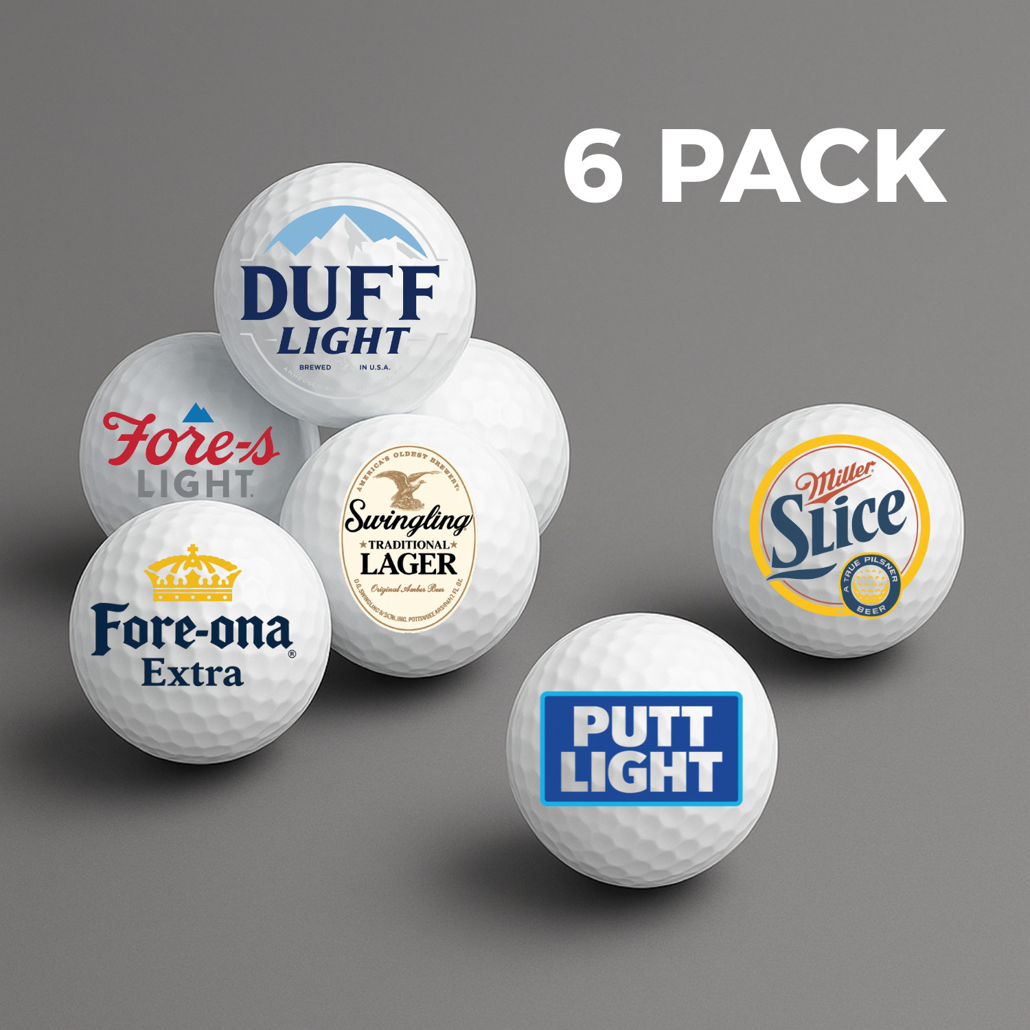 S 6 Pack | Funny Parody Golf Gift | Novelty Golfer Set