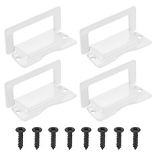 4Pcs Recessed Pull Door Handle Invisible Flush Pull Handles with Screw White