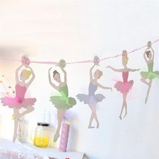 Decoration Ballet Girl Bunting Paper Flags Birthday Ballerina Party Decoration