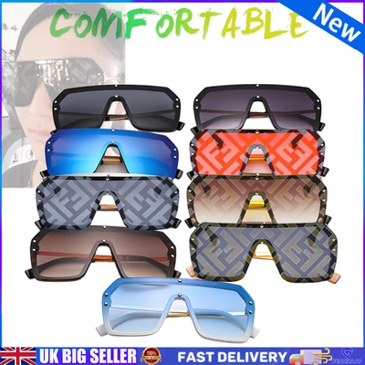 JINGWEIWORLD Large Frame Trend Letter Sunglasses Personality Conjoined All-match Sunglasses