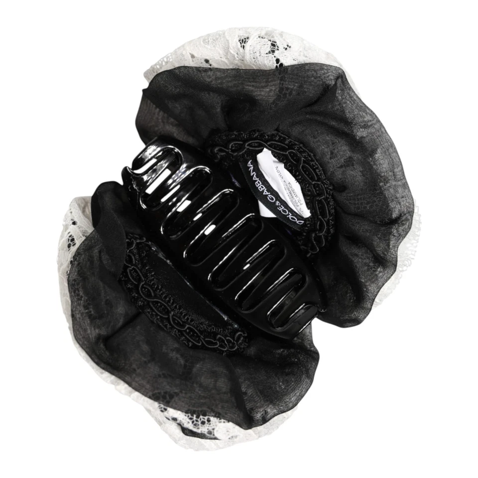 Dolce & Gabbana волос коготь черный белый шелк цветочный кружева кристалл аксессуар 450usd - Изображение 3 из 4