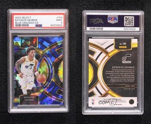 2023 Select Premier Level Blue Cracked Ice Prizm Keyonte George PSA 9 Rookie RC
