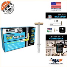 Secure and Versatile SNAPTOGGLE Toggle Anchors - 50 Pack, No Bolts Needed