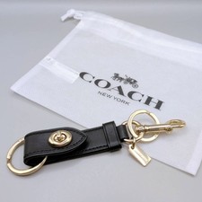 Brand new COACH Bag Charm Trigger Snap Key Ring Leather