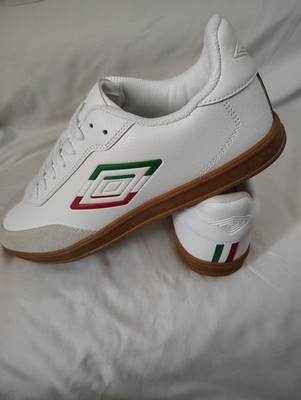 Umbro UMBRO-TX White Red Gum Soccer Sneakers Low Top Lace Up Rubber Outsole