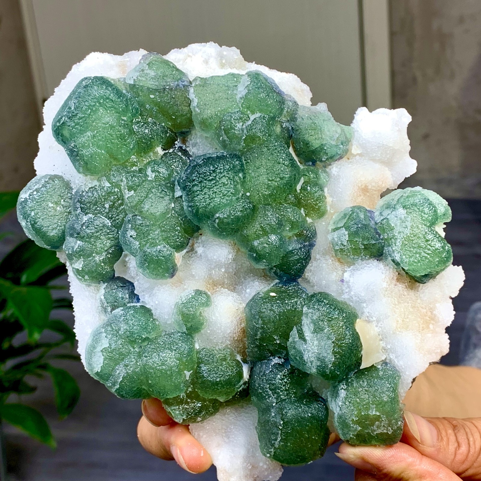 1.91LB Natural Transparent Green Cubic Fluorite Crystal Specimen from China