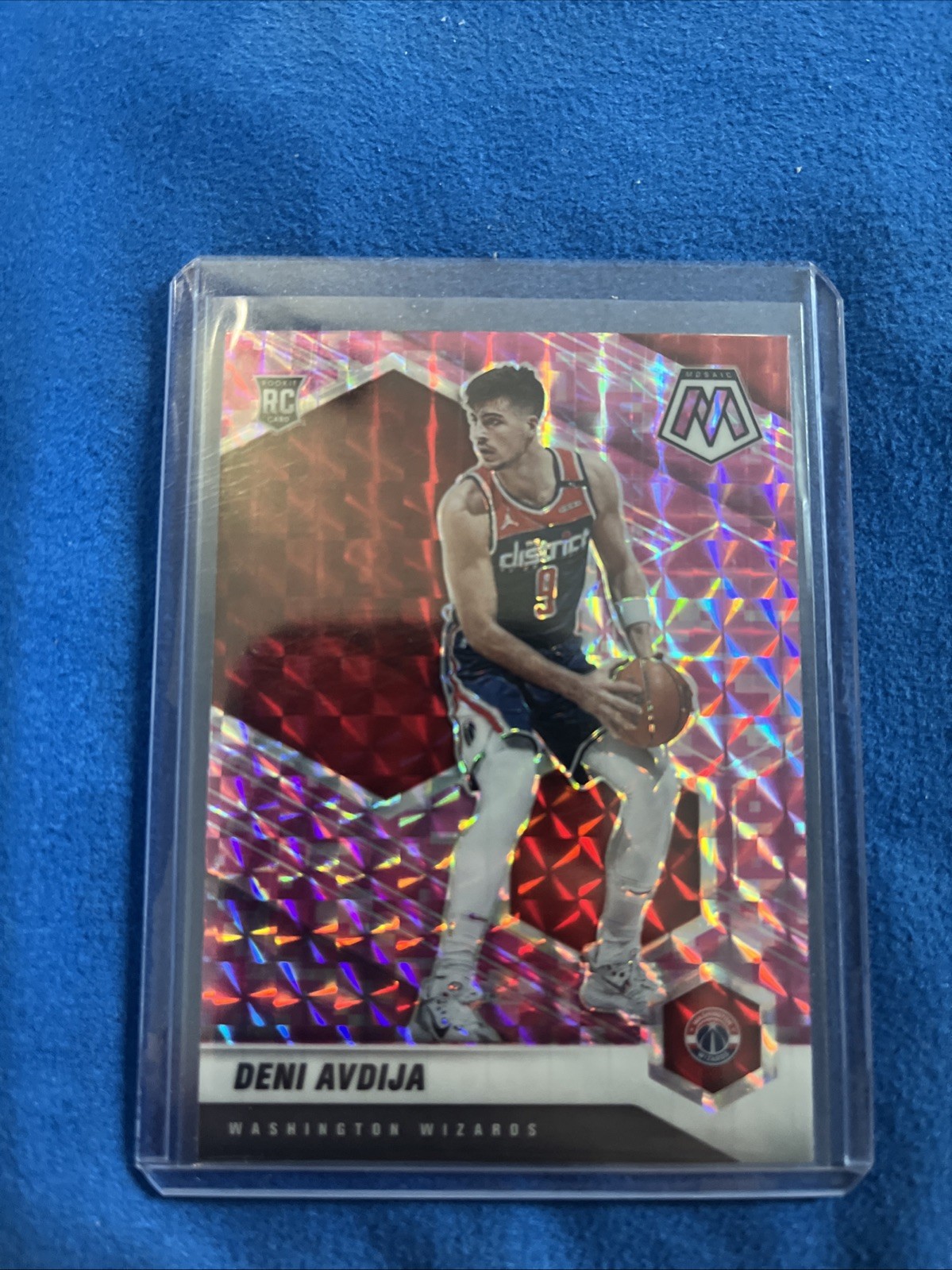 2020-21 Panini Mosaic - Rookie Deni Avdija #217 Pink Camo Mosaic Prizm (RC)