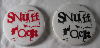 Snuff Rock Albertos Y Lost Trios 2 X Vintage 70s 44mm Button Badges Satire Punk