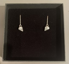 Rare Fou Jewellery Sterling Silver 3D Skull Chain Threader Long Earrings