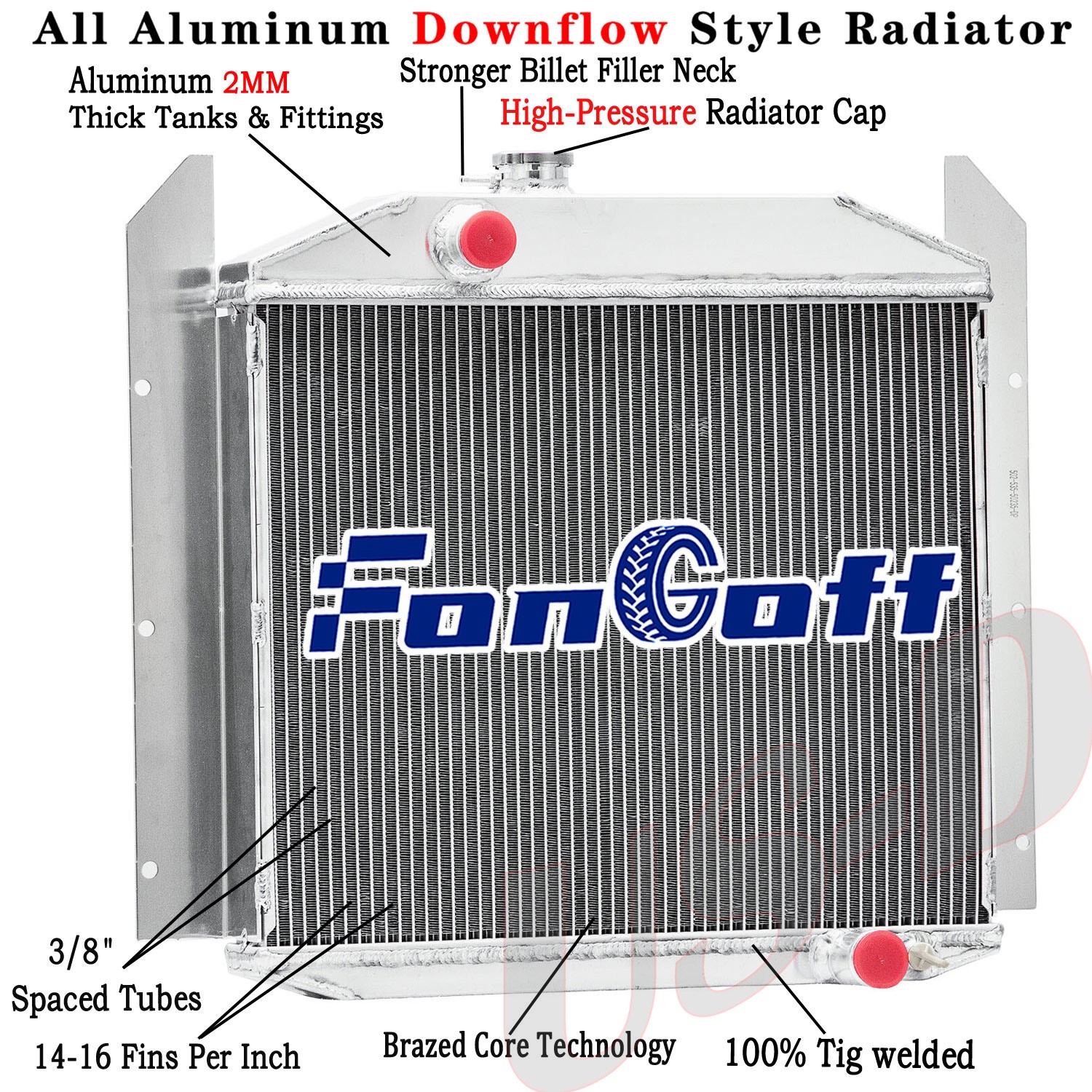 3 Row Aluminum Radiator Fit 1949-1952 1950 Studebaker 2R5 2R6 2R11 4.0L CC4952